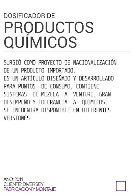 DOSIFICADOR DE PRODUCTOS QUIMICOS